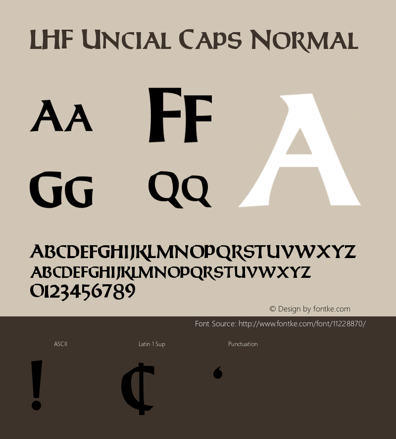 LHF Uncial Caps Normal Version 001.001 Font Sample