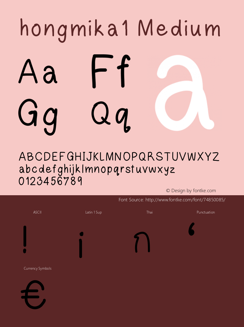 hongmika1 Version 001.000 Font Sample