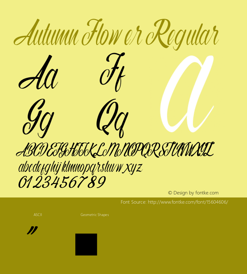 Autumn Flower Regular Version 1.000 Font Sample
