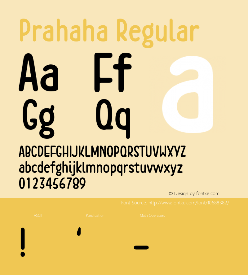 Prahaha Regular Version 001.000 Font Sample