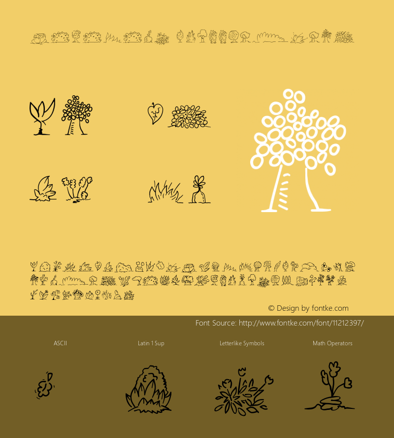 MiniPics UprootedLeaf Version 001.000 Font Sample