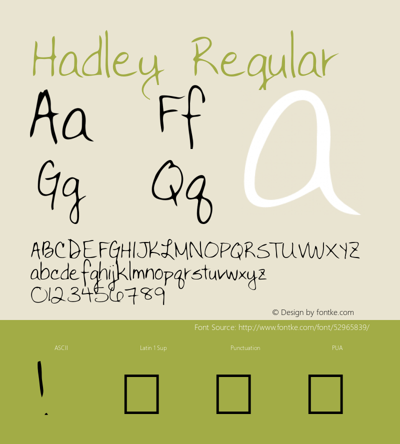 Hadley Altsys Metamorphosis:3/3/95 {DfLp-URBC-66E7-7FBL-FXFA} Font Sample