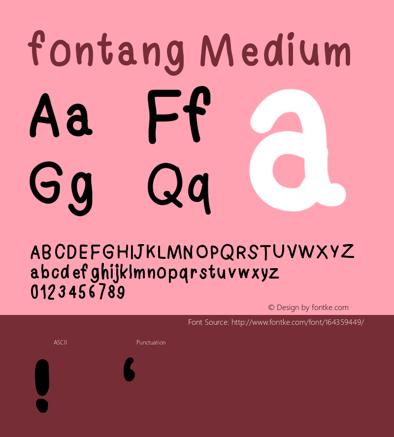 fontang Version 001.000 Font Sample