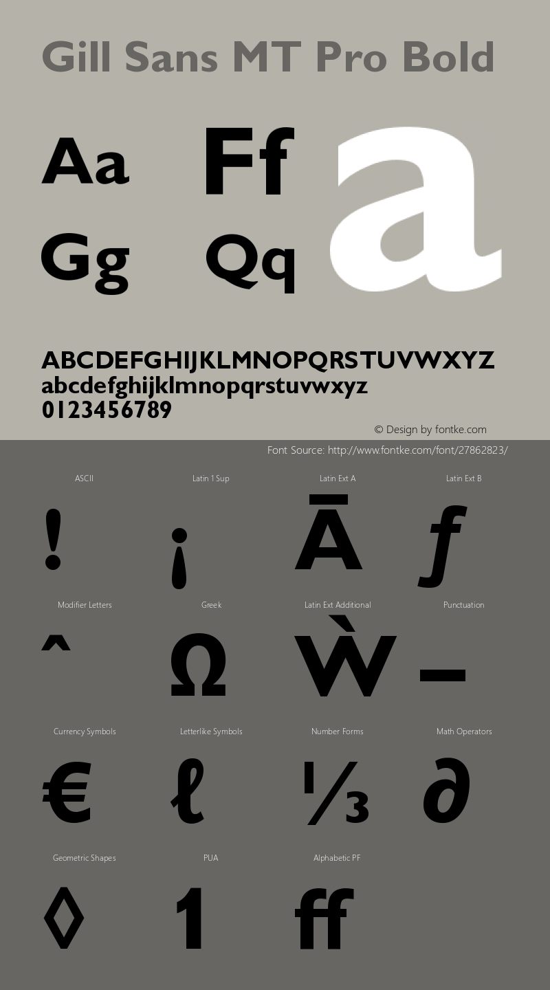 GillSansMTPro-Bold Version 1.042;PS 001.001;Core 1.0.38;makeotf.lib1.6.5960 Font Sample