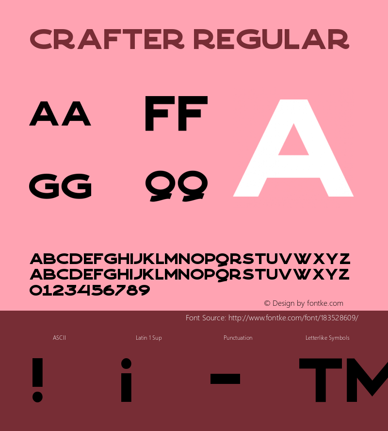 Crafter Regular Version 1.000;PS 001.000;hotconv 1.0.88;makeotf.lib2.5.64775图片样张