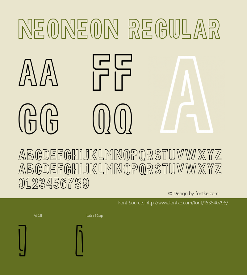 Neoneon Version 001.000 Font Sample