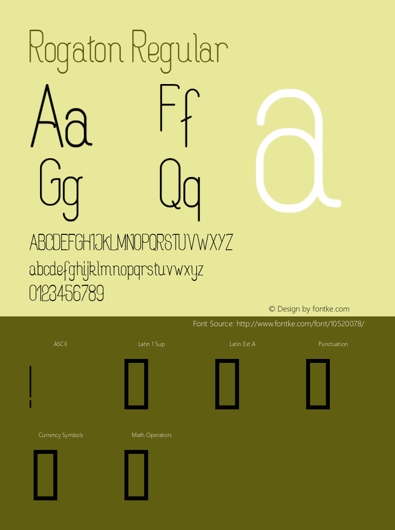 Rogaton Regular Fontographer 4.7 9/01/12 FG4M­0000002045 Font Sample