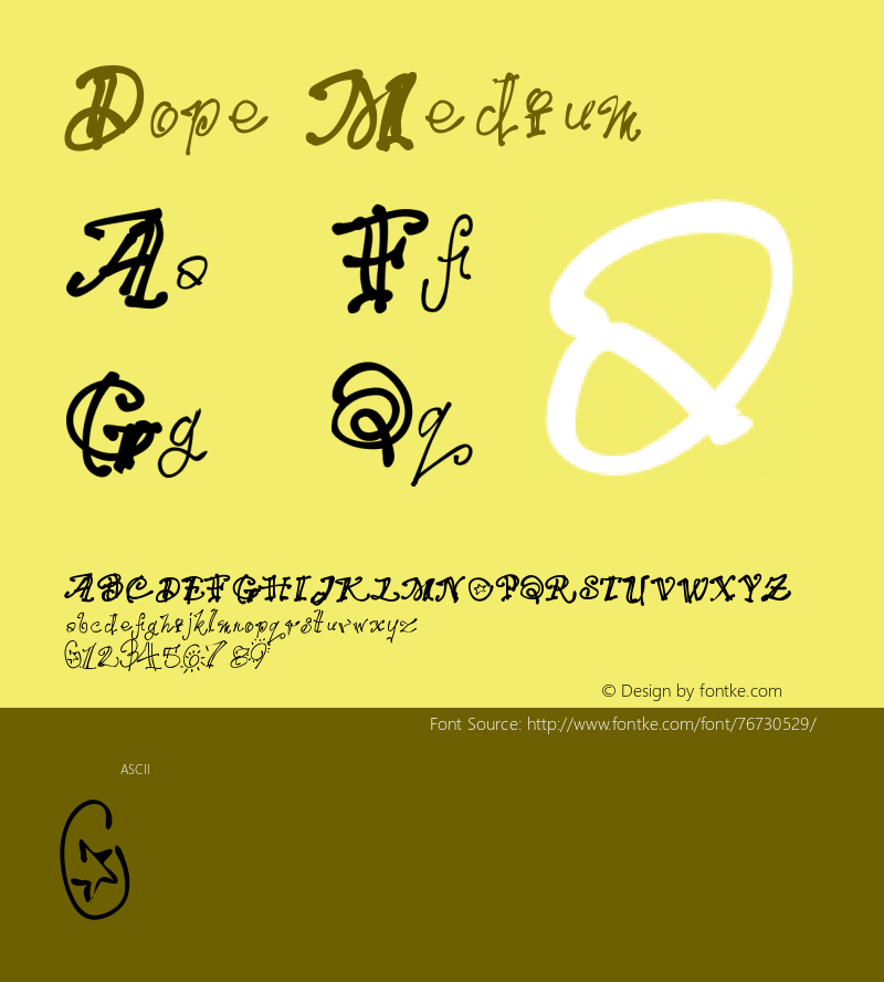 Dope Version 001.000 Font Sample