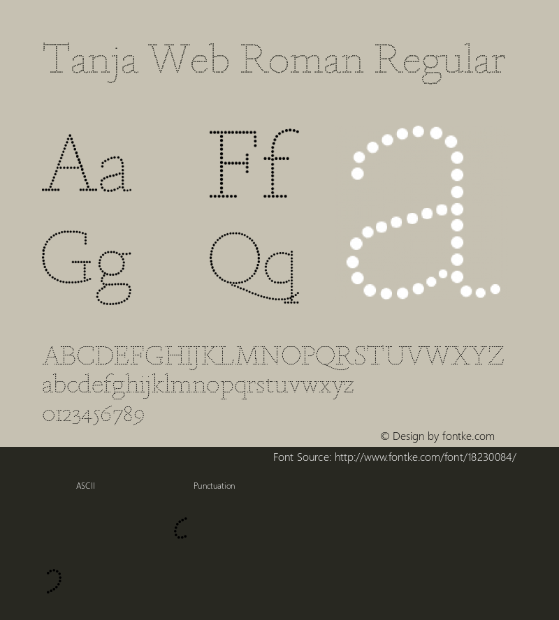 Tanja Web Roman Regular Version 1.1 2016 Font Sample