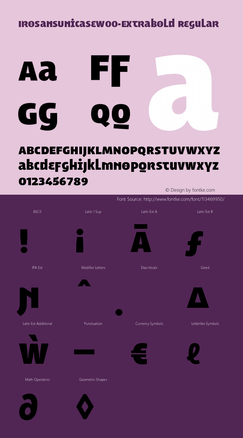 Iro Sans Unicase W00 Extrabold Version 1.00 Font Sample