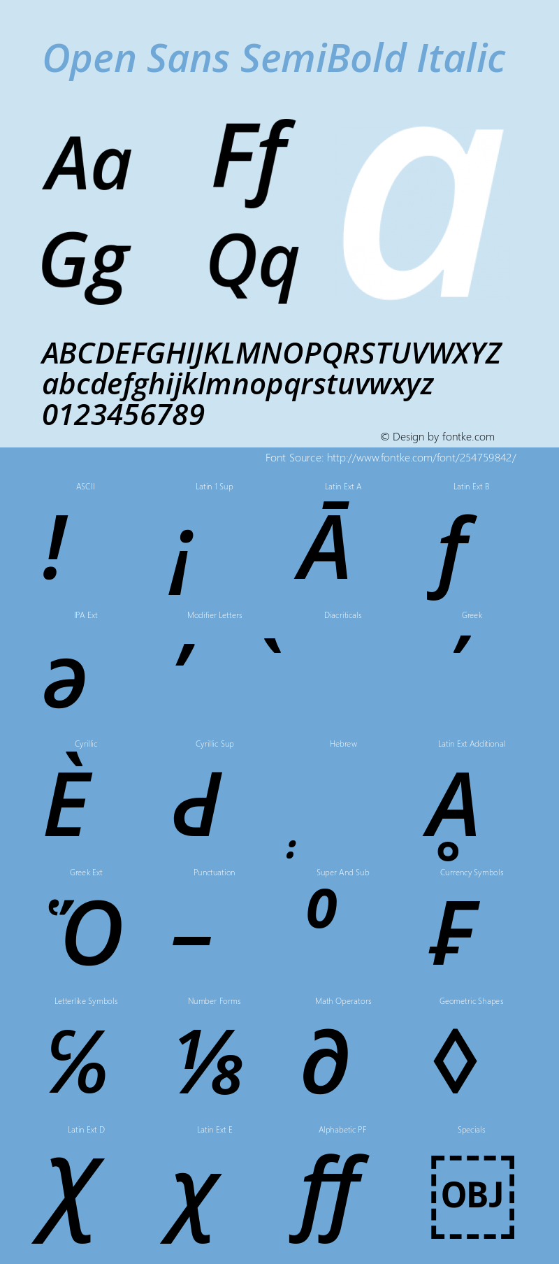 Open Sans SemiBold Italic Version 3.003图片样张