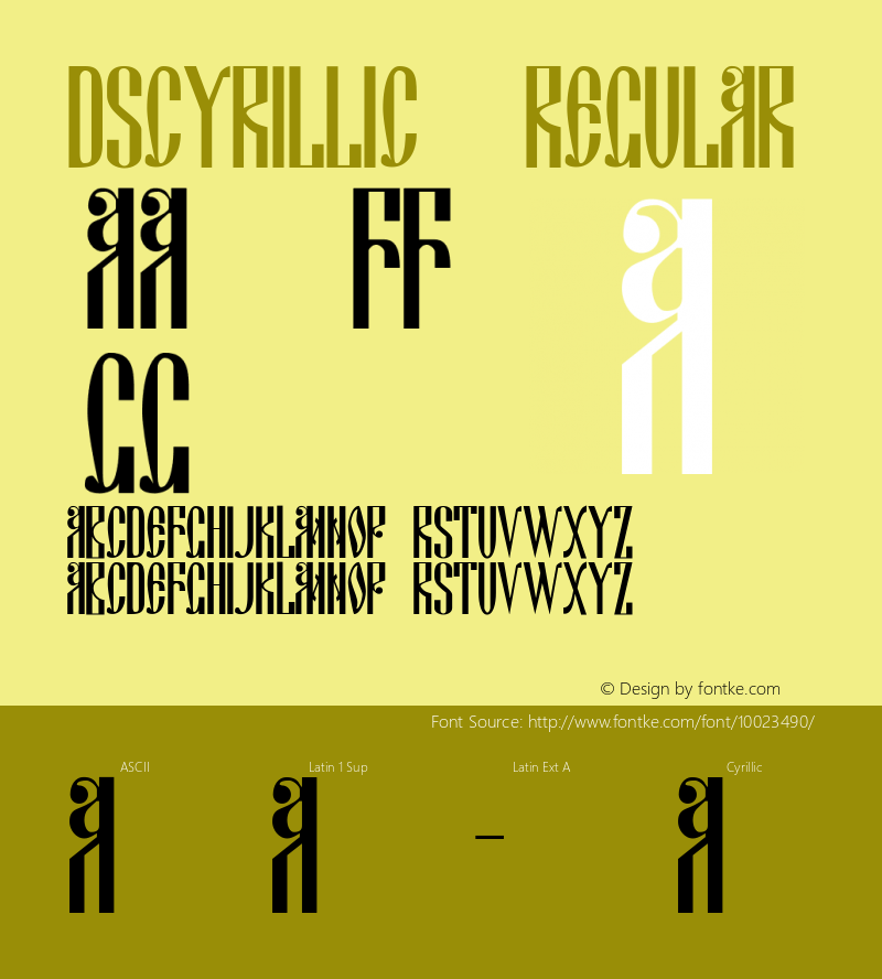 DSCyrillic Regular 1999; 1.0, initial release Font Sample