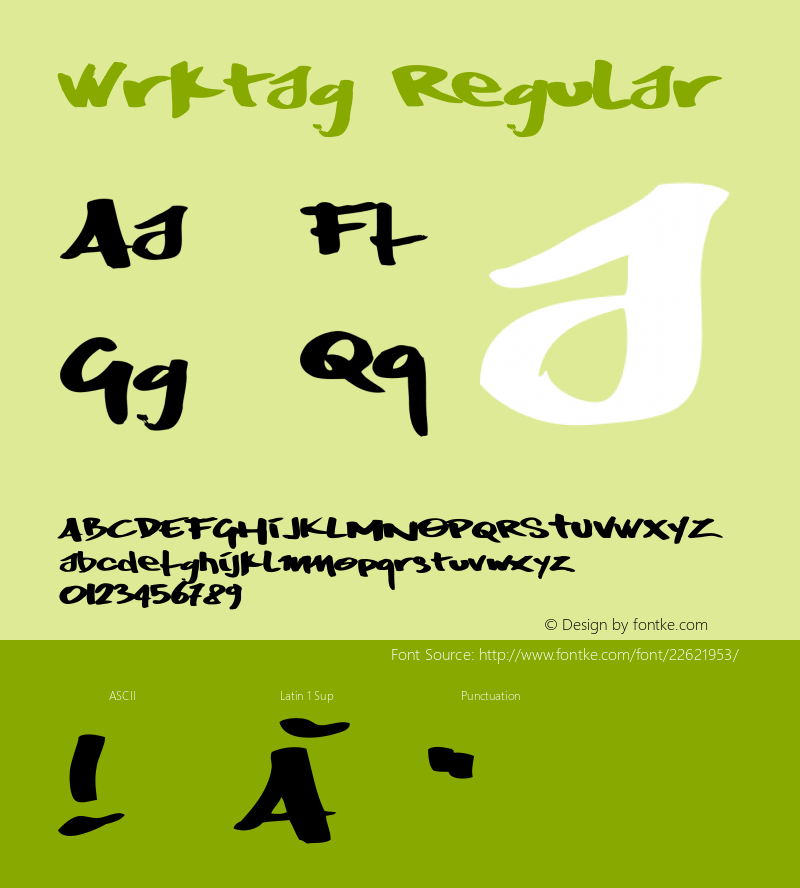 WrktagRegular Version 1.000 Font Sample