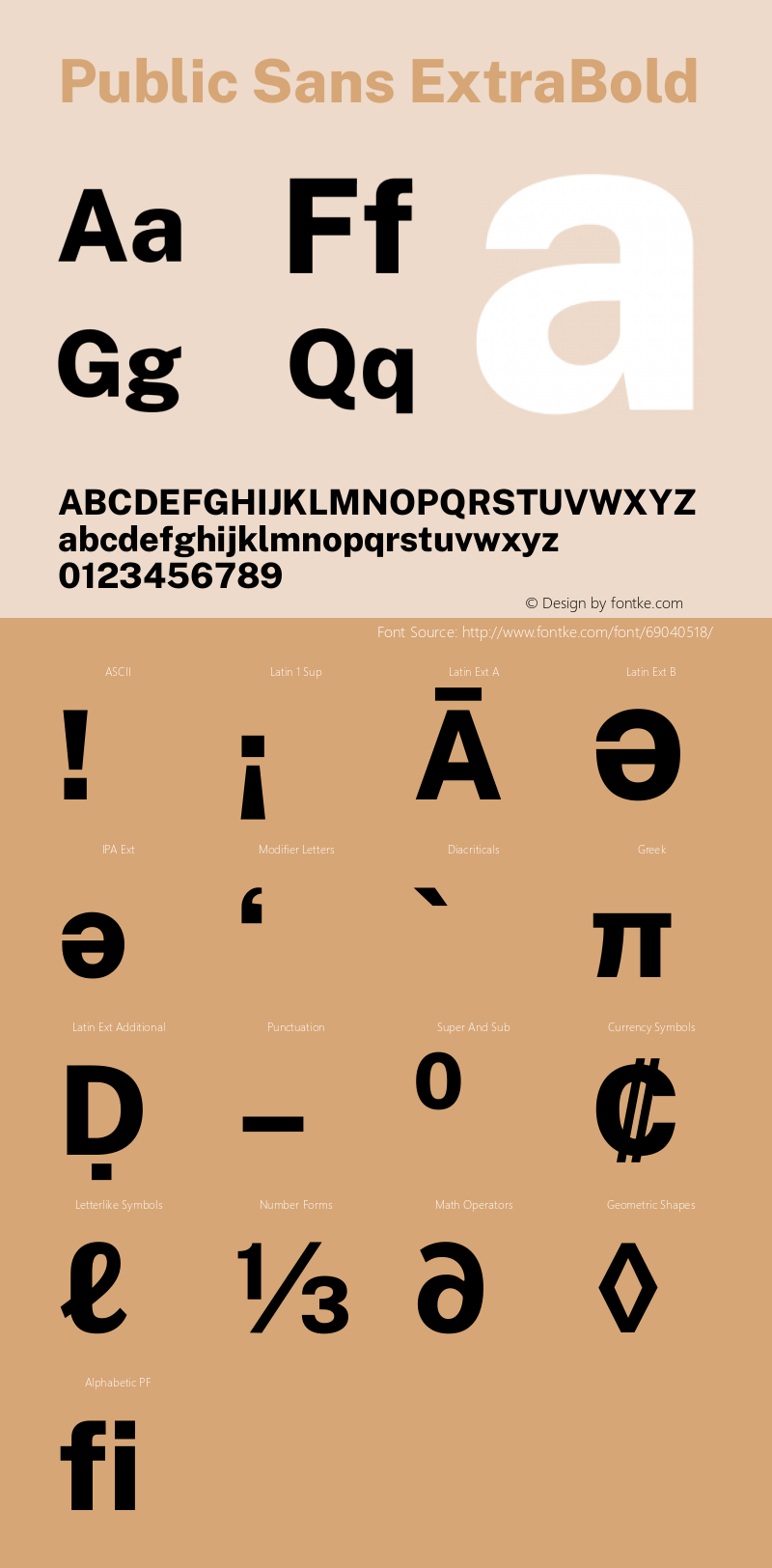 Public Sans ExtraBold Version 1.007 Font Sample