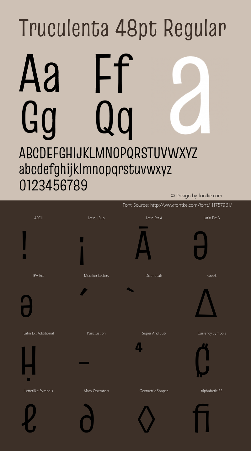 Truculenta 48pt Regular Version 1.002 Font Sample