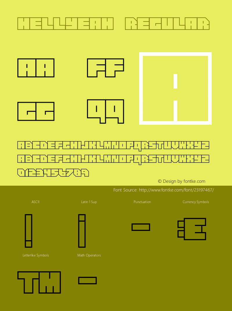 Hellyeah-Regular Version 1.000;PS 001.000;hotconv 1.0.88;makeotf.lib2.5.64775 Font Sample