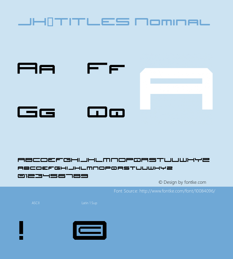 JH_TITLES Nominal 1.10 | 05.01.2001 Font Sample