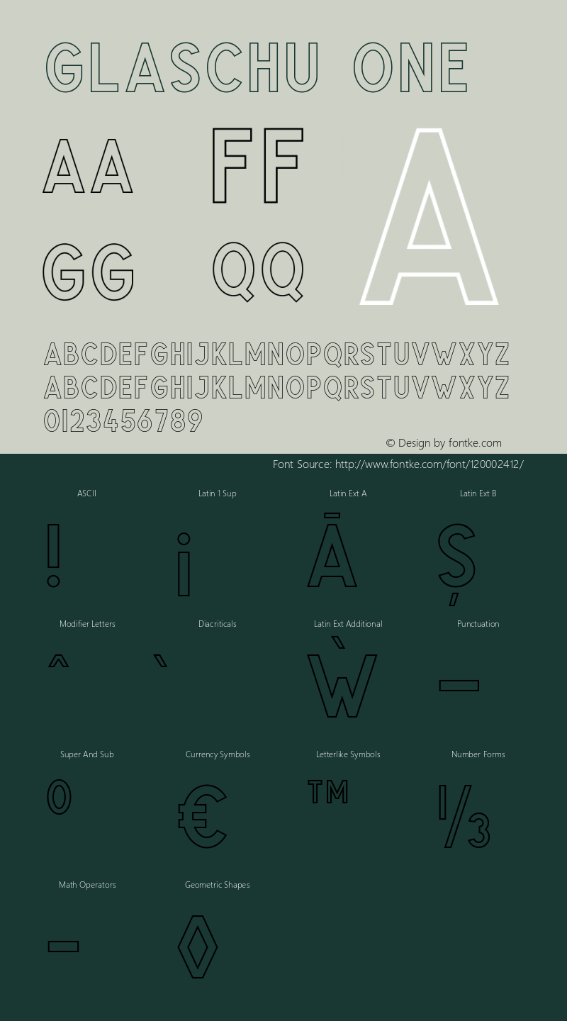 Glaschu One 1.000 Font Sample