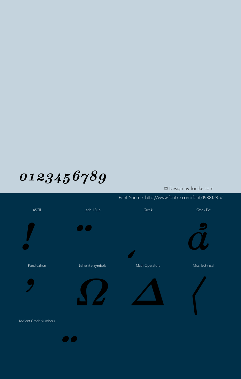 Computer Modern Roman Greek Bold Italic Old Style Figures Version 001.001 Font Sample