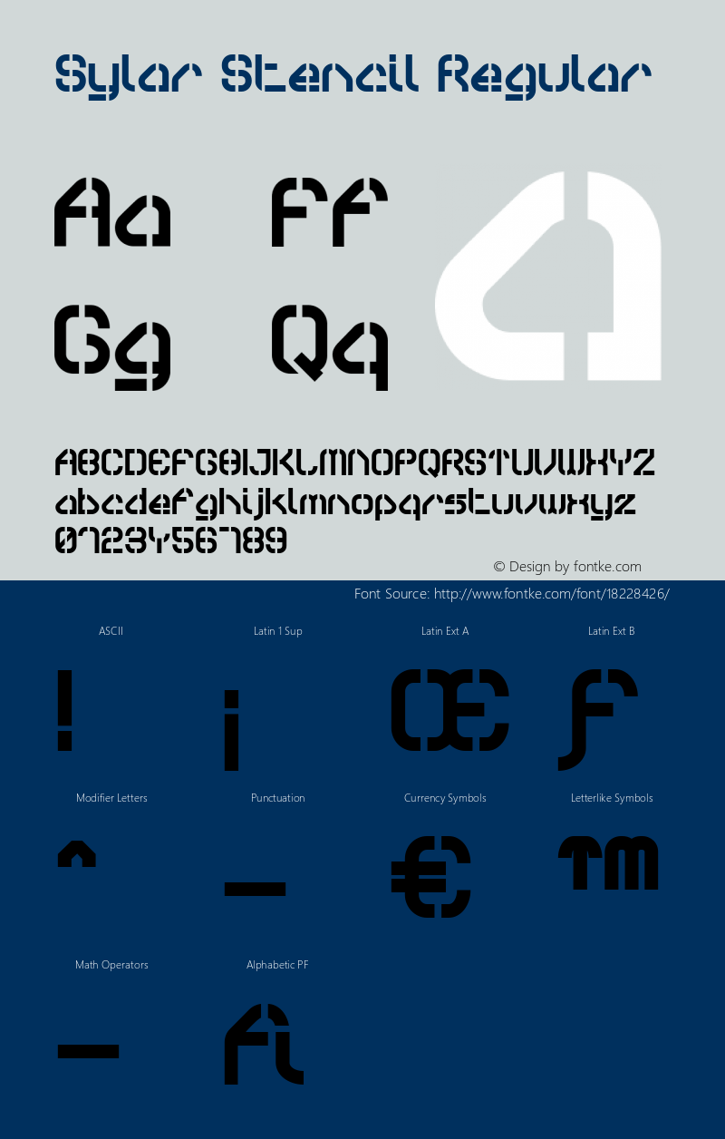 Sylar Stencil Regular Version 001.000 Font Sample