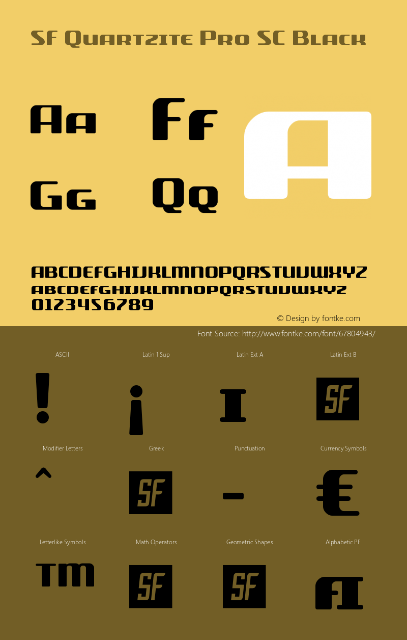 SFQuartziteProSC-Black Version 1.001 Font Sample