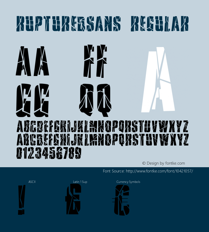 RupturedSans Regular 1.0 2003-11-05 Font Sample