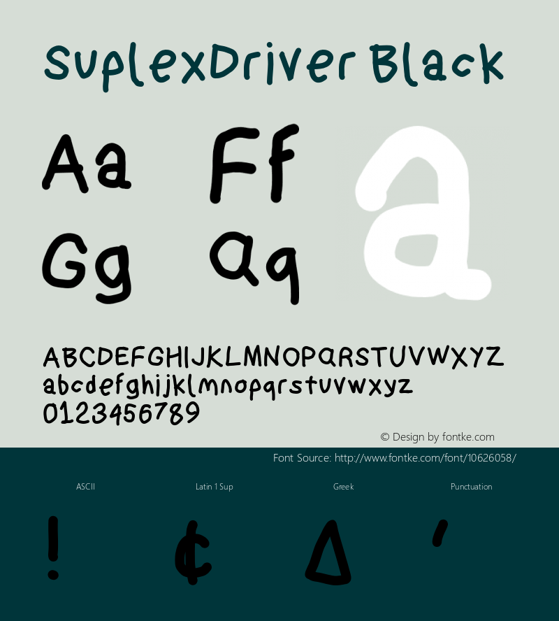 SuplexDriver Black Version BOOM Font Sample