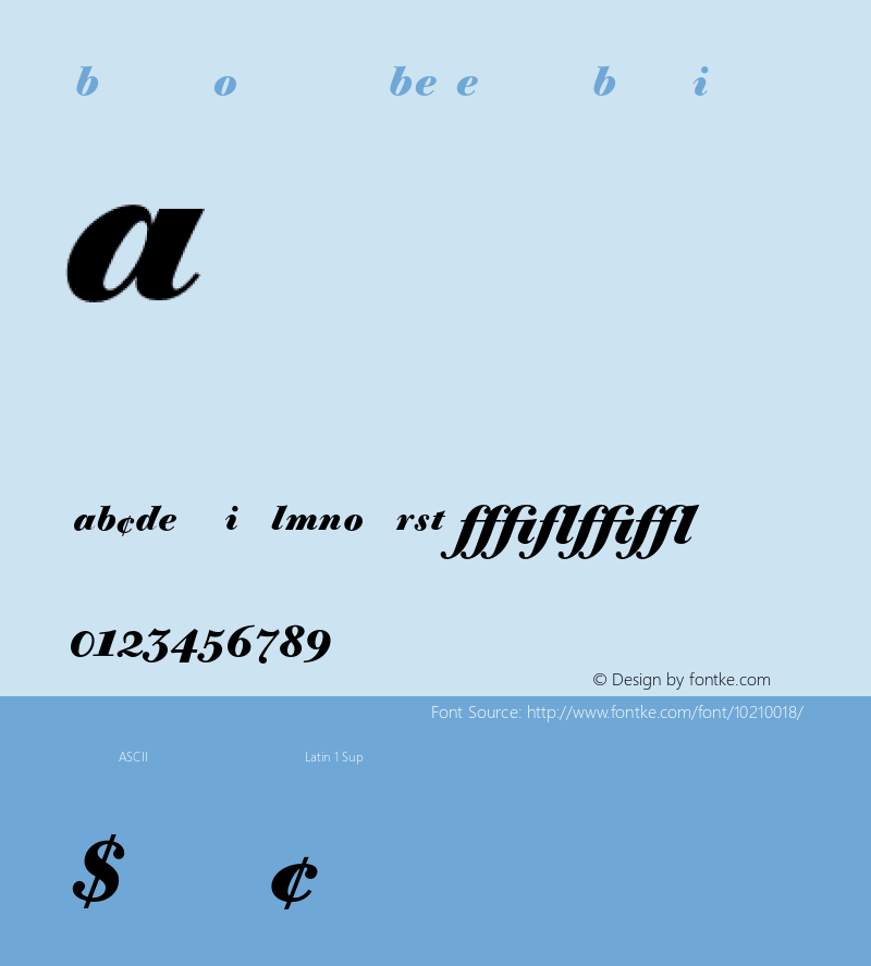 Bodoni Old Face BE Expert Bold Italic 001.000 Font Sample