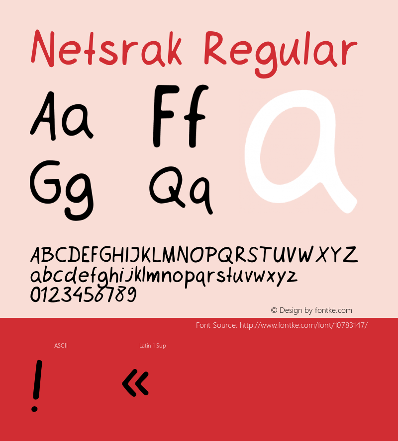 Netsrak Regular Version 001.000 Font Sample