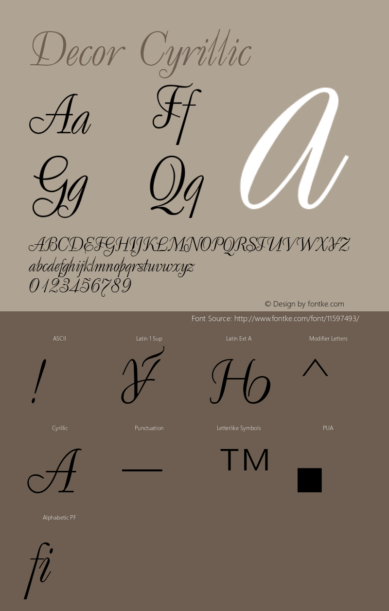 Decor Cyrillic 001.000 Font Sample