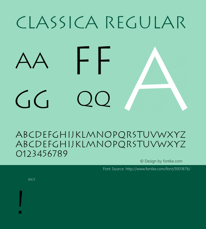 Classica Regular upped by DD2000 http://DD2000.here.de Font Sample