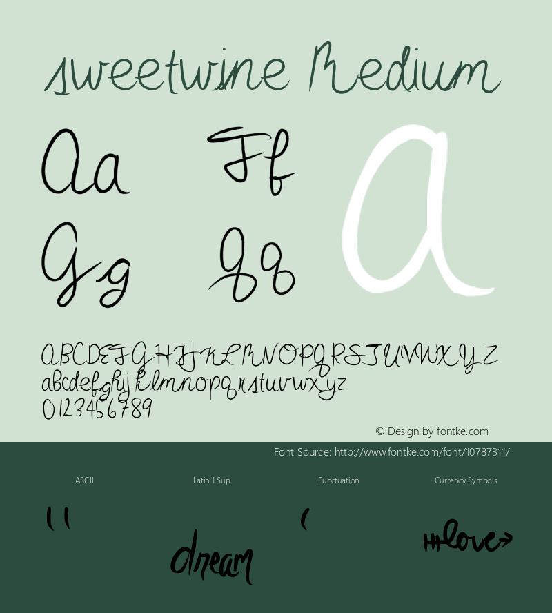 sweetwine Medium Version 001.000 Font Sample