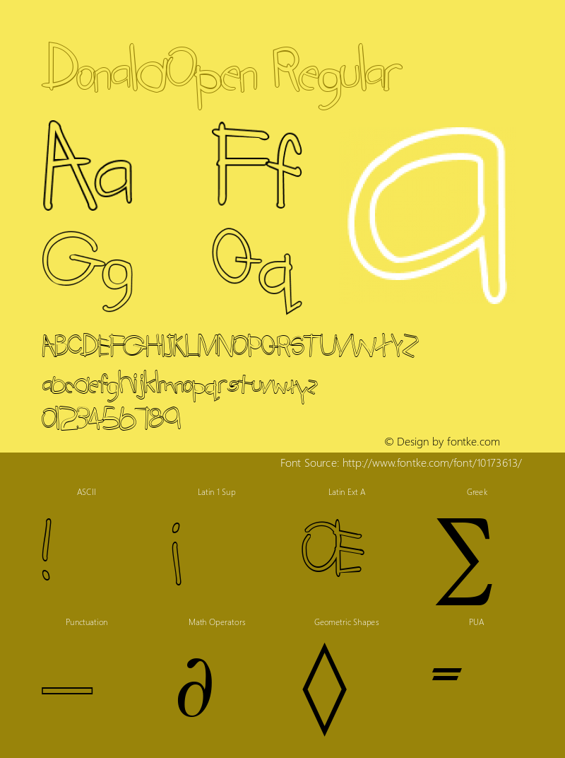 DonaldOpen Regular Brendel            :31.08.1995 Font Sample