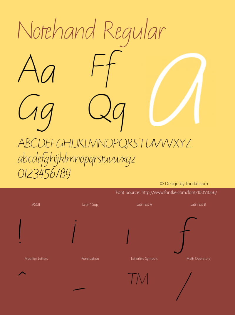 Notehand Regular The WSI-Fonts Professional Collection Font Sample