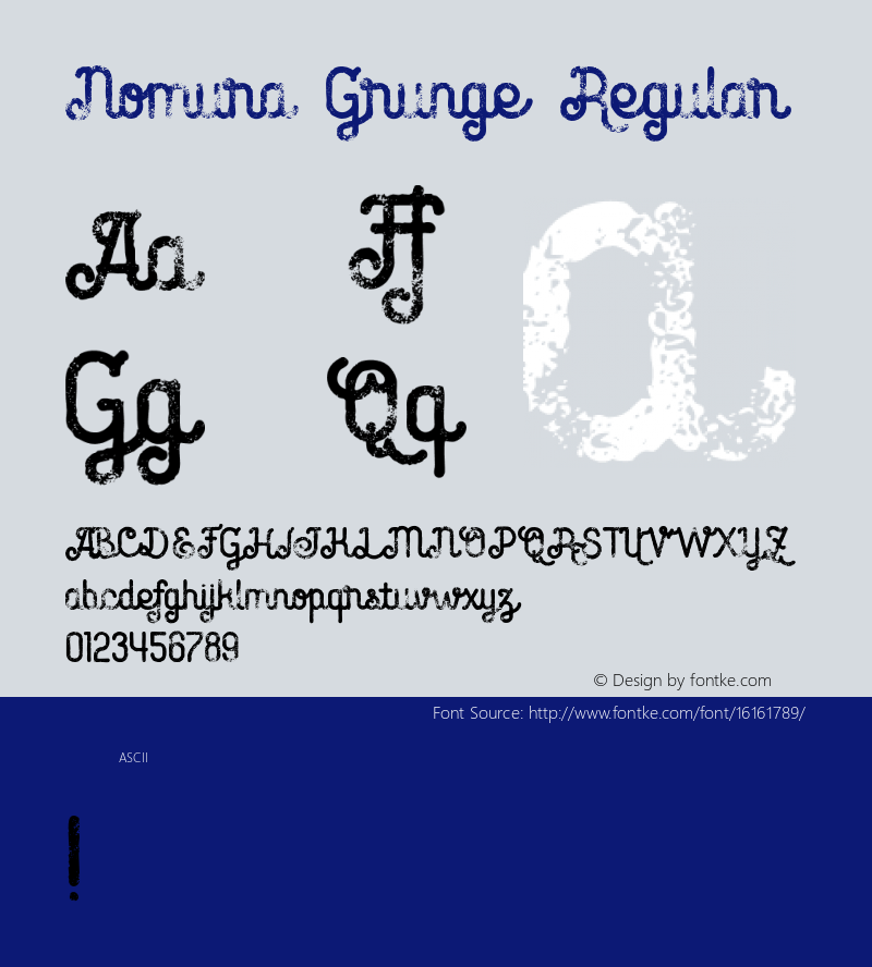 Nomura Grunge Regular Version 1.000 Font Sample