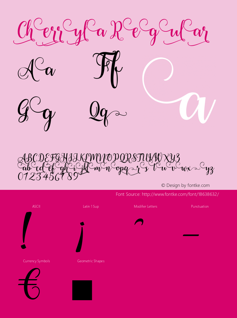 Cherryla Regular 1.000 Font Sample