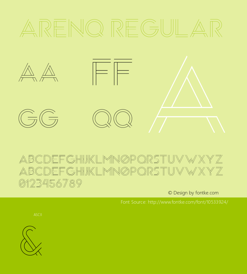 Arenq Regular Version 1.000 2014 initial release Font Sample