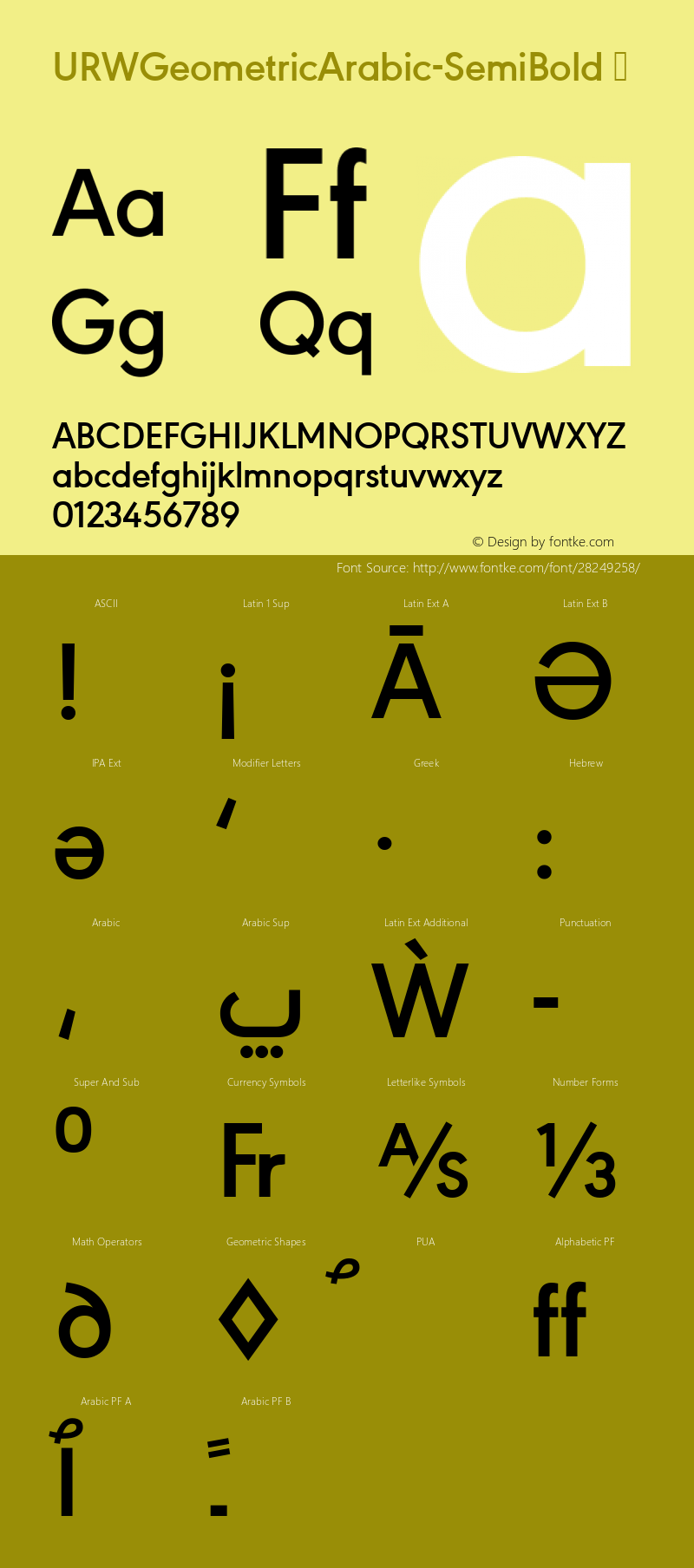 ☞URW Geometric Arabic Semi Bold Version 1.00;com.myfonts.easy.urw-global.urw-geometric-arabic.semibold.wfkit2.version.4YTg Font Sample