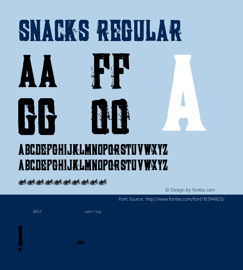 SNACKS Regular Version 1.00 January 7, 2011, initial release Font Sample