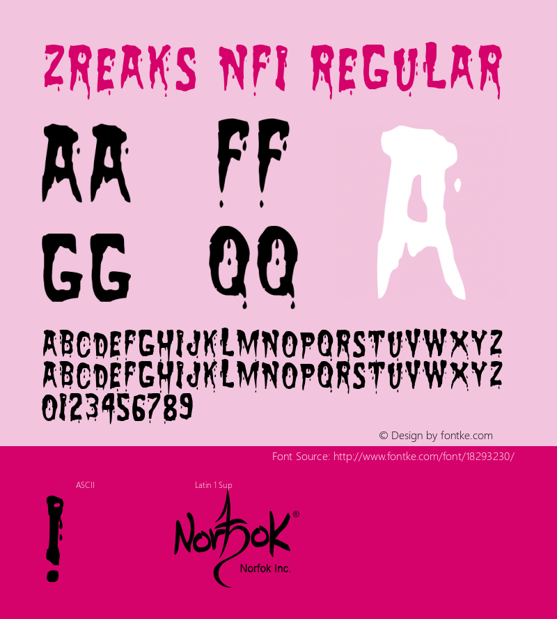 Zreaks NFI Regular 1.1 - ' The Halloween Release 2002 ' - Font Sample