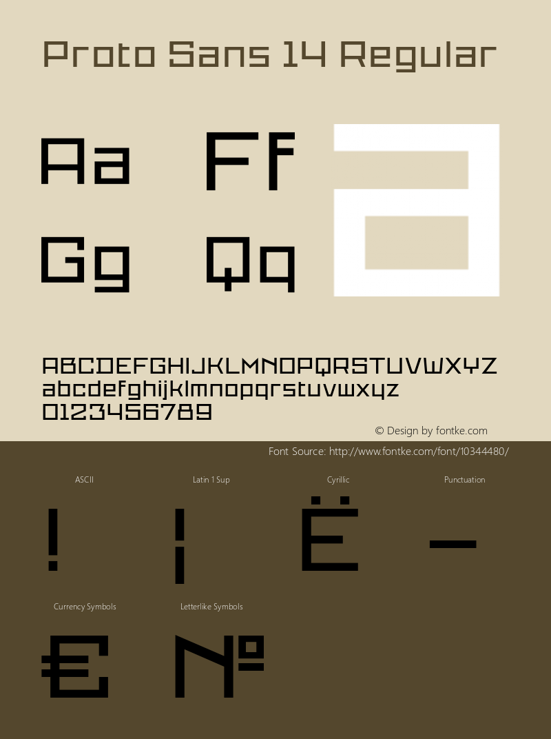 Proto Sans 14 Regular Unknown Font Sample