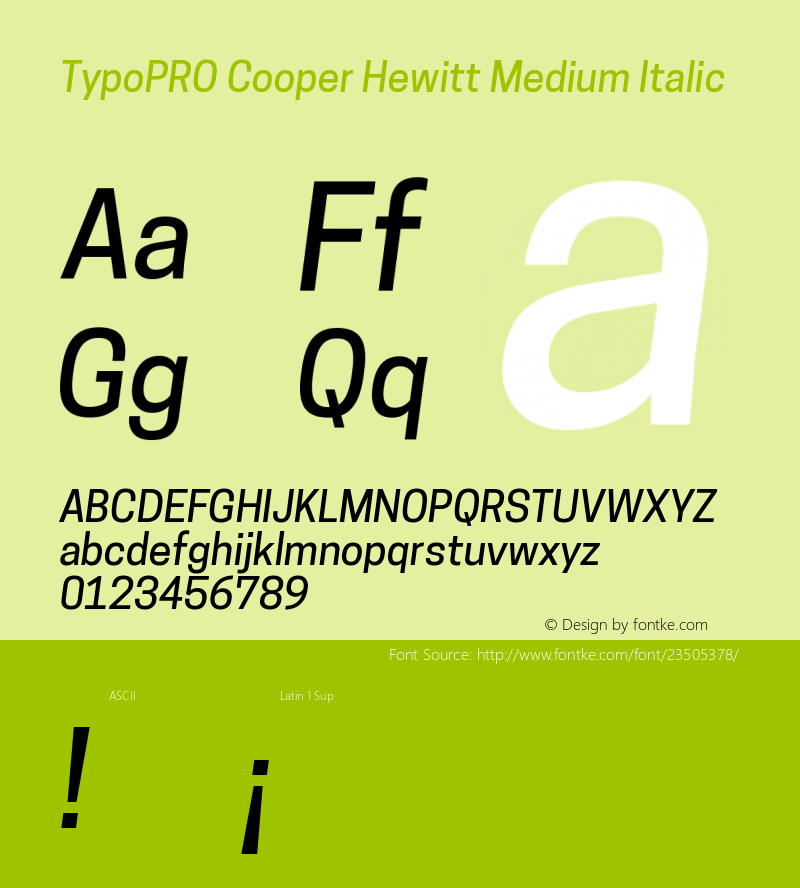 TypoPRO Cooper Hewitt 1.000 Font Sample