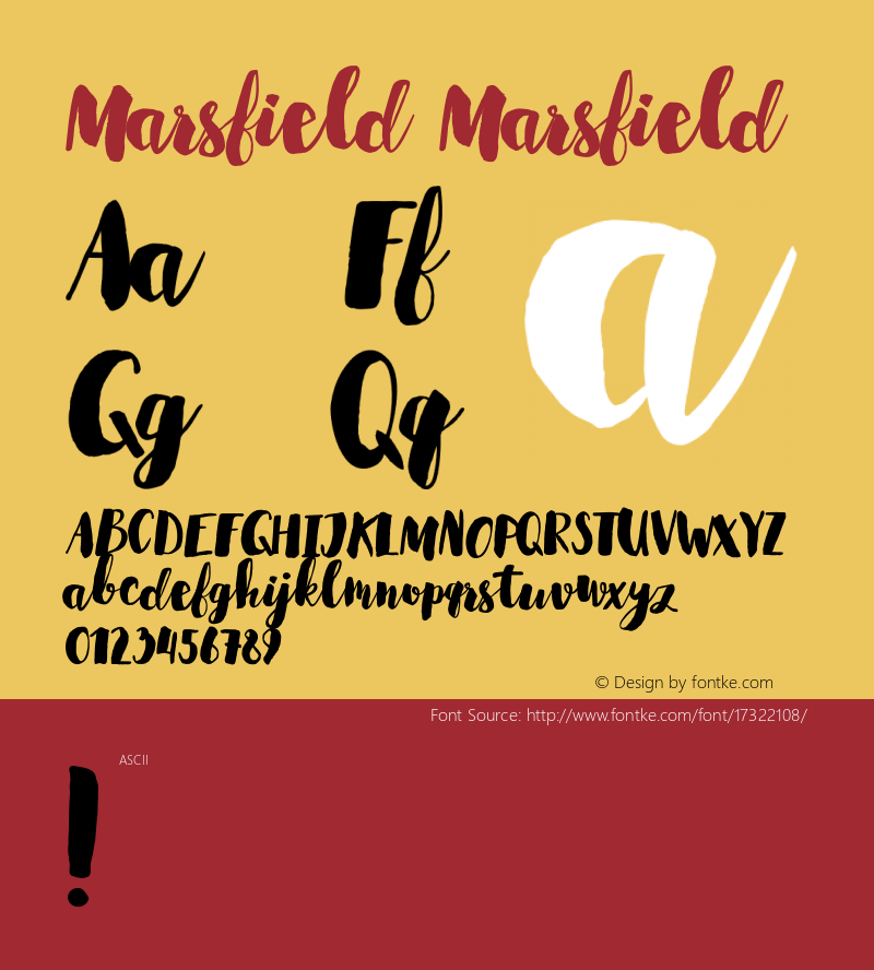 Marsfield Marsfield Version 1.000 Font Sample
