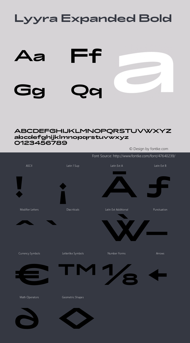 Lyyra Expanded Bold Version 1.000 | w-rip DC20190605 Font Sample