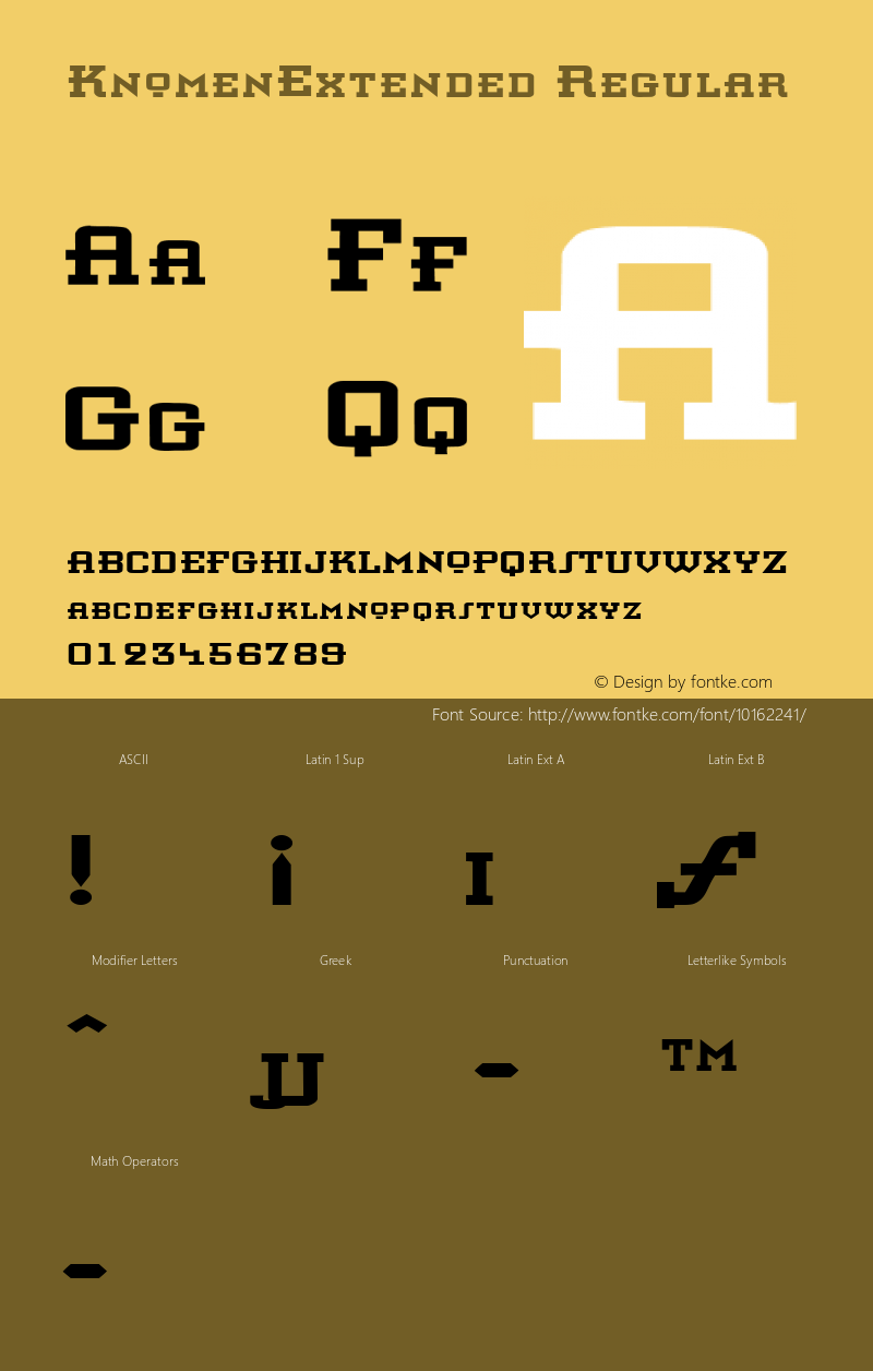 KnomenExtended Regular Rev. 003.000 Font Sample