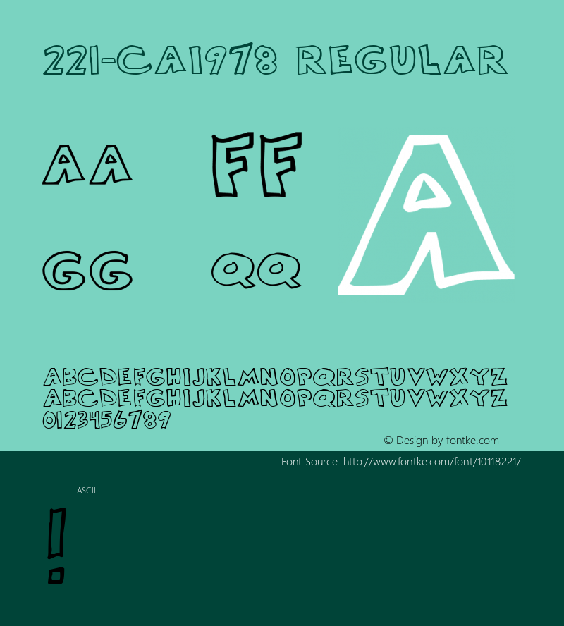 221-CAI978 Regular Version 1.00 February 1, 1932, initial release Font Sample