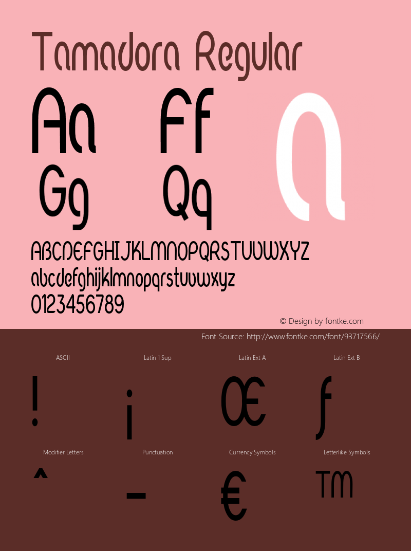 Tamadora-CondensedRegular Version 1.000 Font Sample