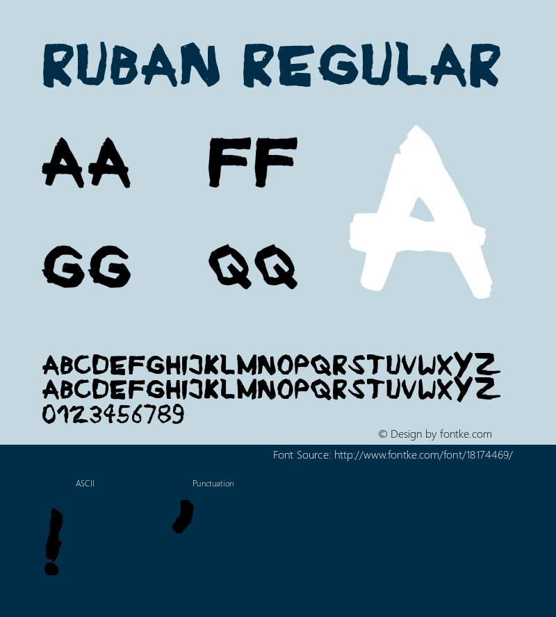 Ruban Regular Version 1.00 June 22, 2009, initial release Font Sample