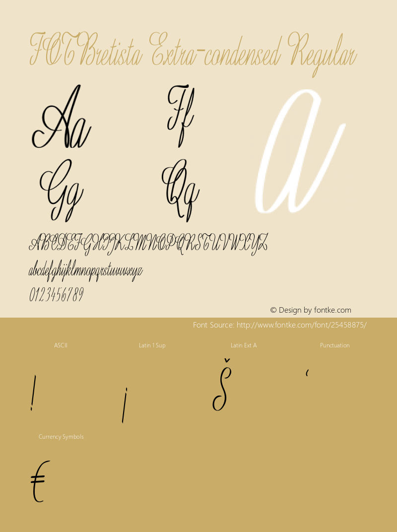 FOTBretista-ExtracondensedRegular Version 1.000 Font Sample