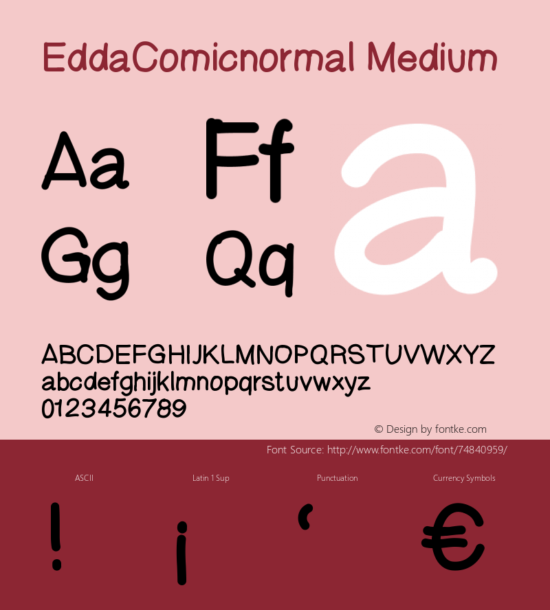EddaComicnormal Version 001.000 Font Sample